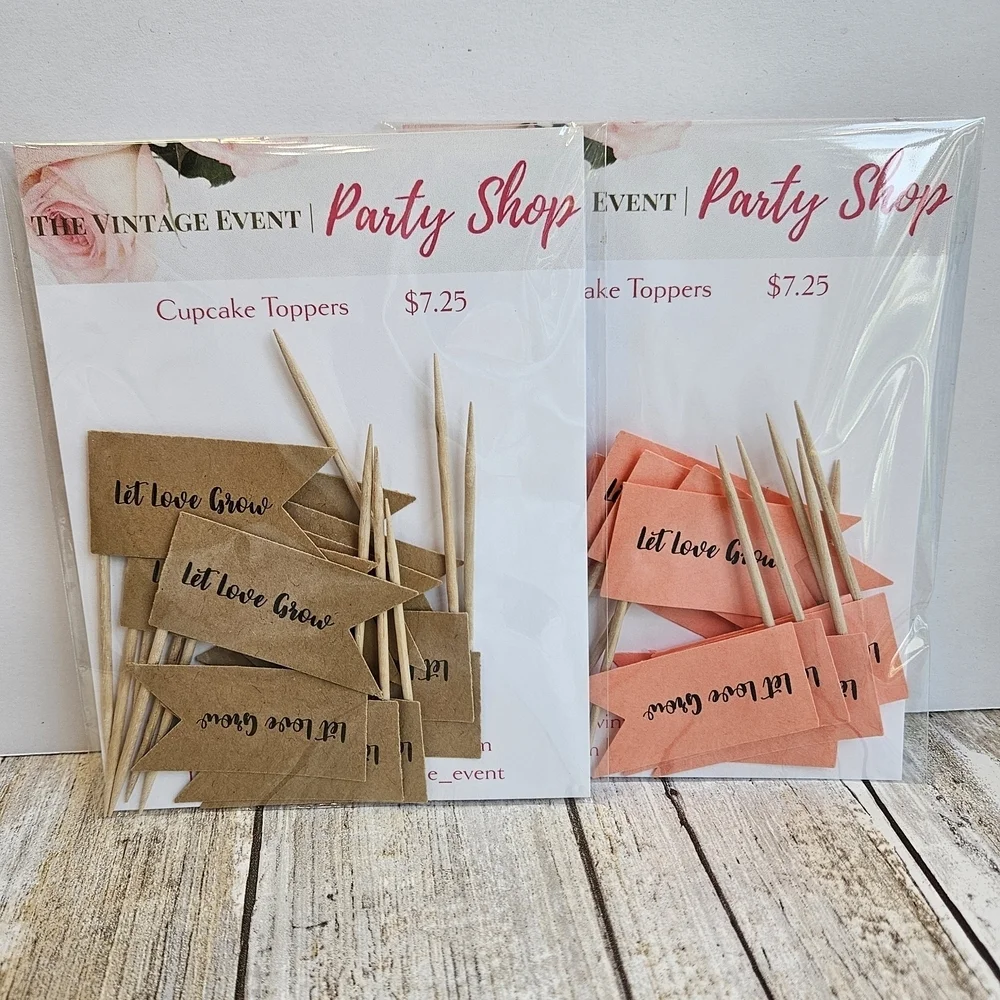 24 Cupcake Toppers - Brown and Orange